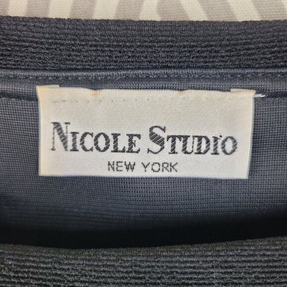 Vintage Evening Suit Dress sz 12 Dark Alt Black Maxi long Layered Beaded Fringe - Picture 5 of 7